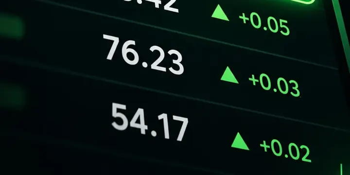 Macro close up of a price ticker display with tiny price increments highlighted