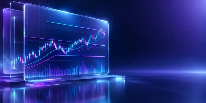 Transparent chart with trend lines support and resistance levels and moving averages